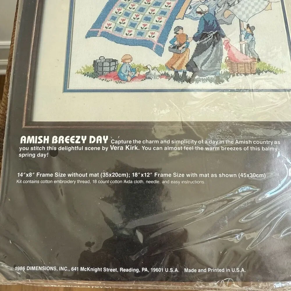 NWT NOS Dimensions Counted Cross Stitch Kit Amish Breezy Day 3611
